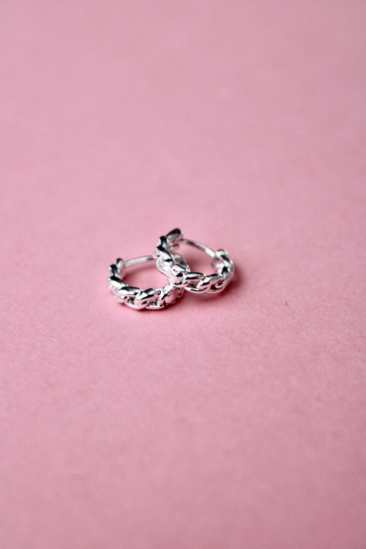 Silver Baby Huggie Hoops