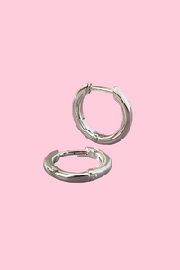 Thumbnail for Keeping It Classic Silver Huggie Hoops