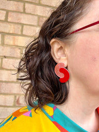 Thumbnail for Radiant Red Statement Studs