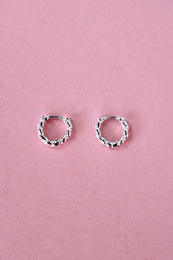 Silver Baby Huggie Hoops