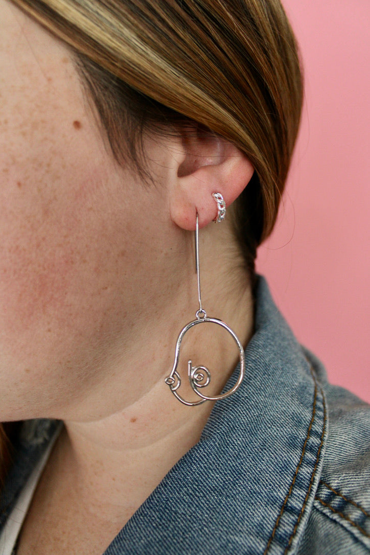 Silver Baby Huggie Hoops