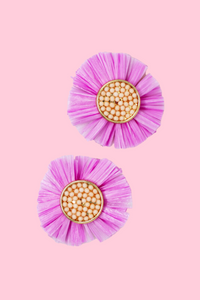 Thumbnail for Pretty In Pink Flower Statement Studs