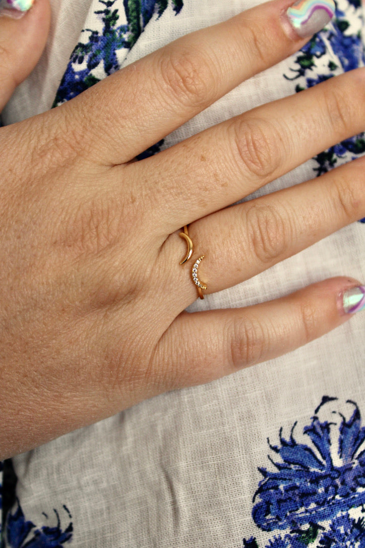 Dainty Double Moon Ring *GOLD FILLED*