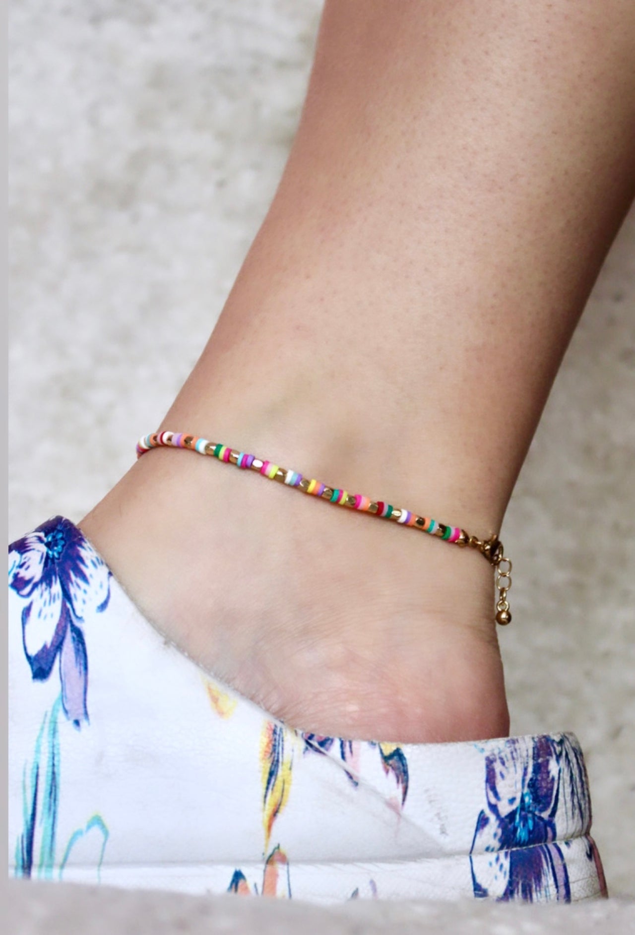 Somewhere Over the Rainbow Beaded Anklet