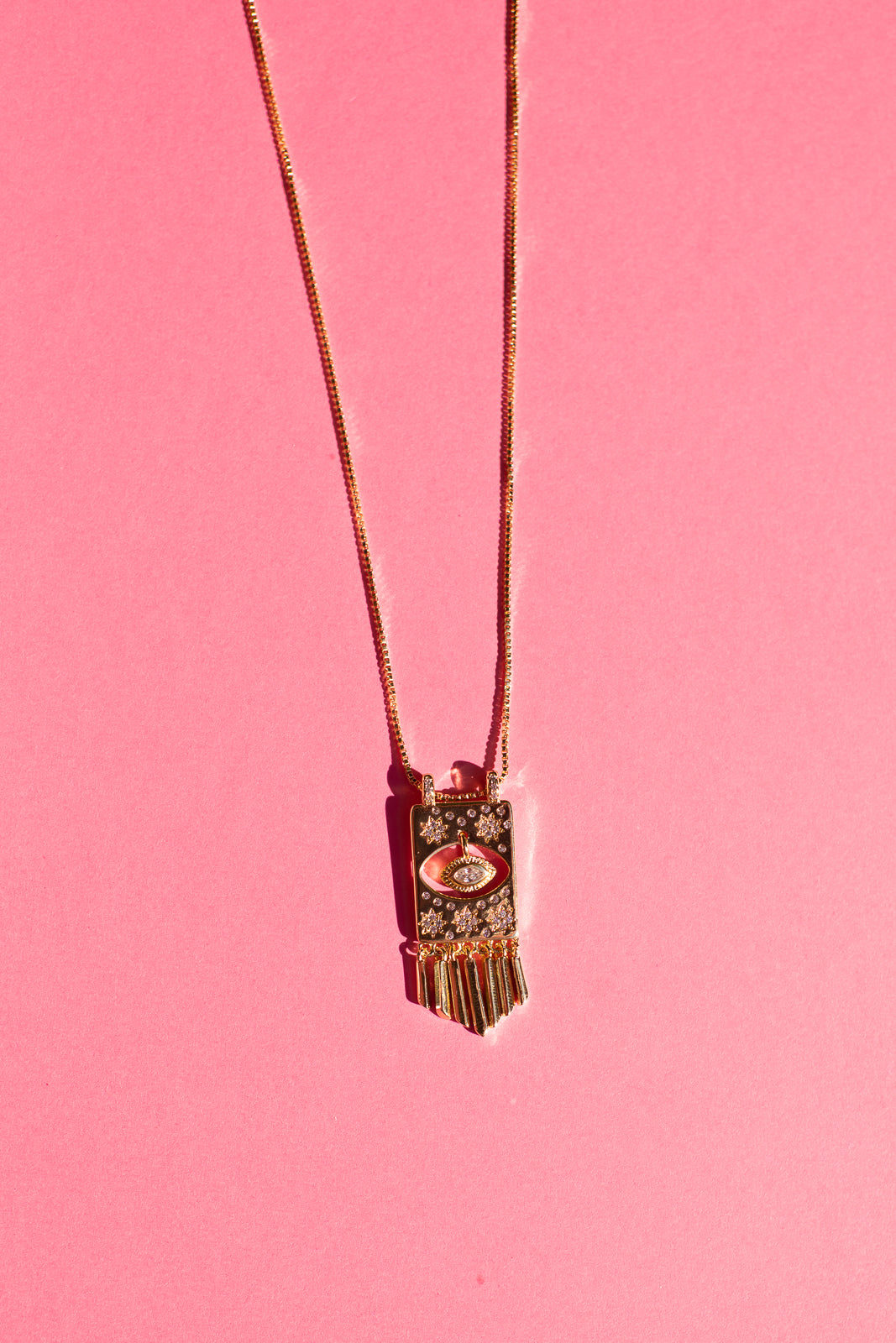 The Third Eye Fringed Pendant Necklace *GOLD FILLED*