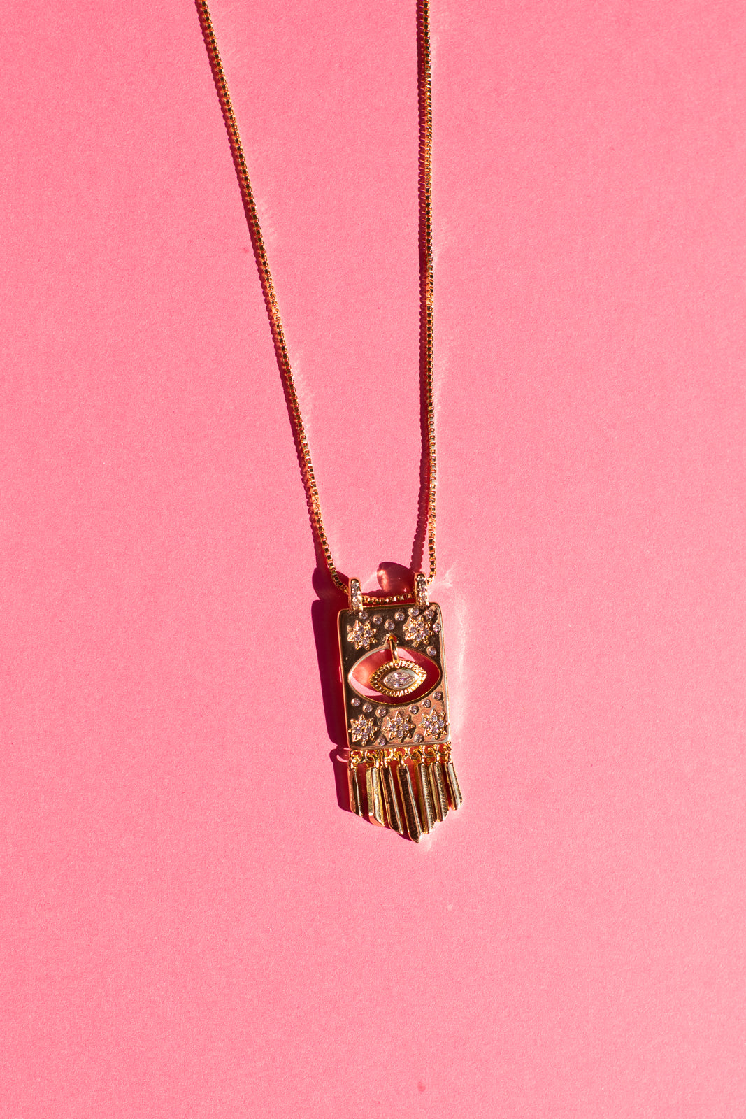 The Third Eye Fringed Pendant Necklace *GOLD FILLED*
