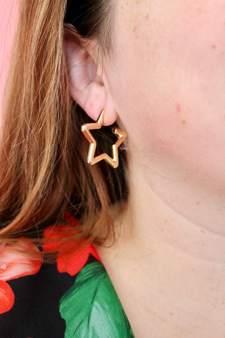Gold Star For Me Star Hoops