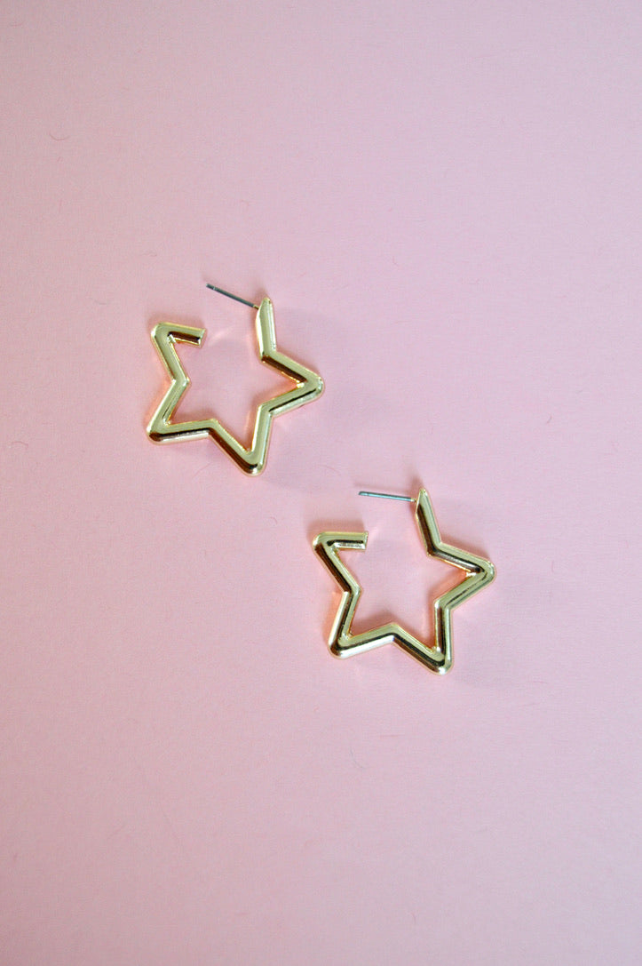 Gold Star For Me Star Hoops